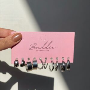 timeless silver hoop set